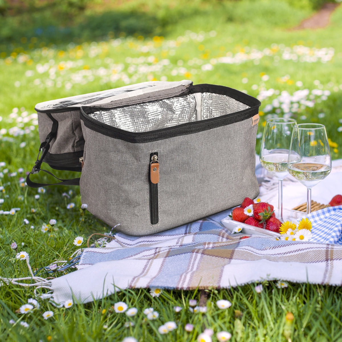 LUNCH BAG FRAICHEUR GRIS ZIPPE 10L