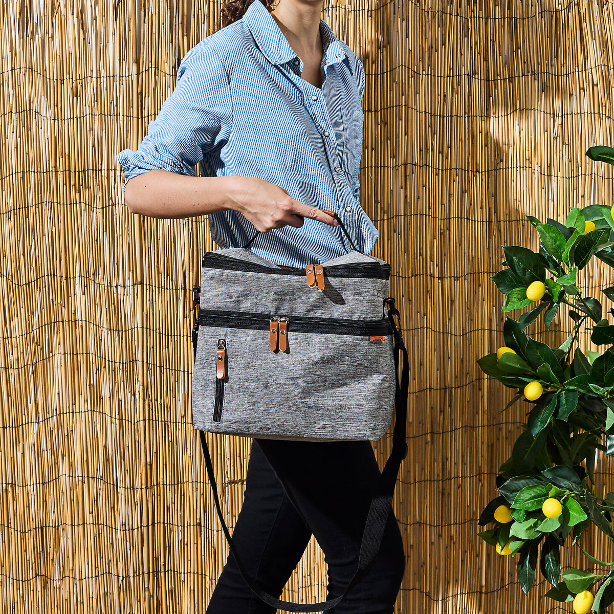 LUNCH BAG FRAICHEUR GRIS ZIPPE 10L