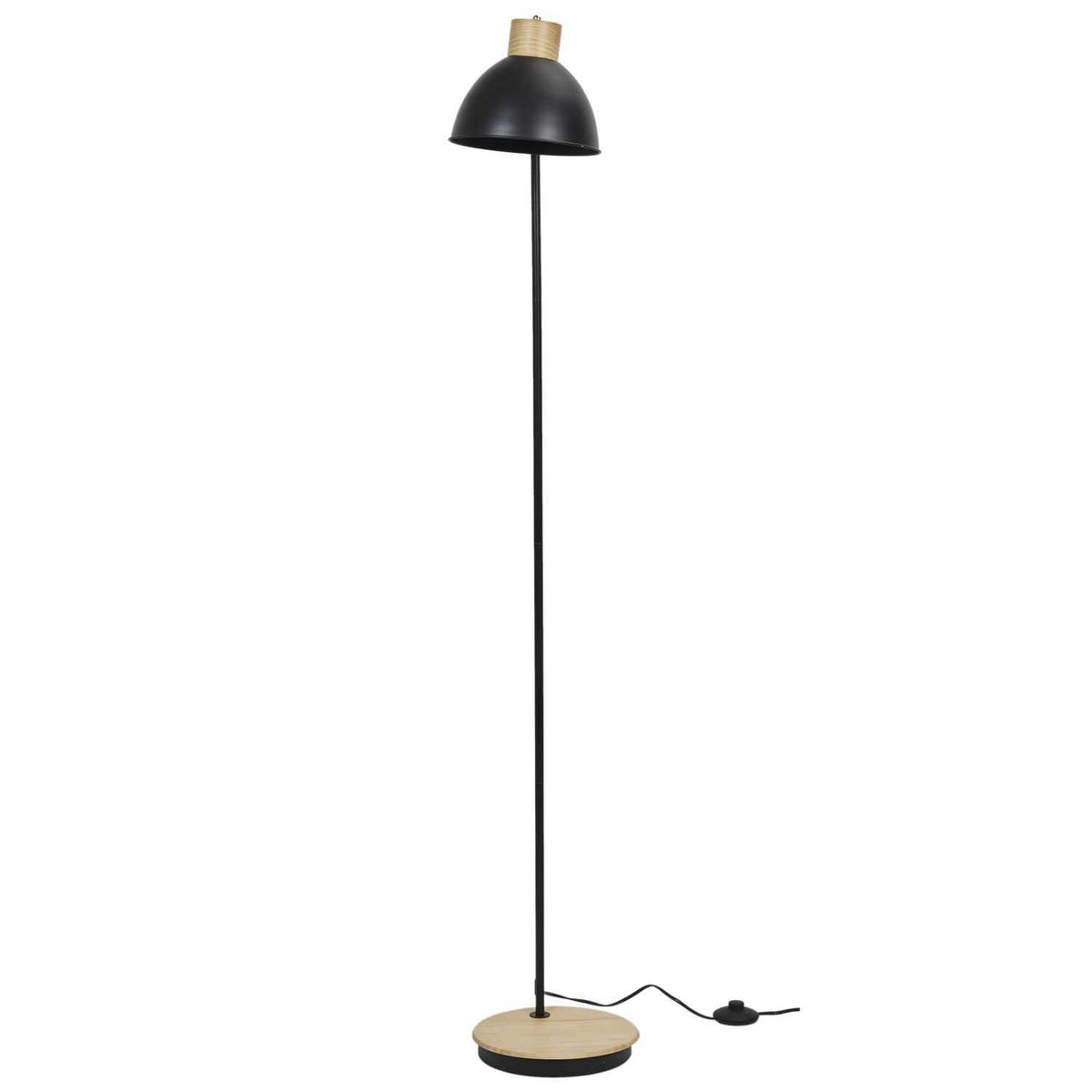 LAMPADAIRE METAL NOIRE BOIS