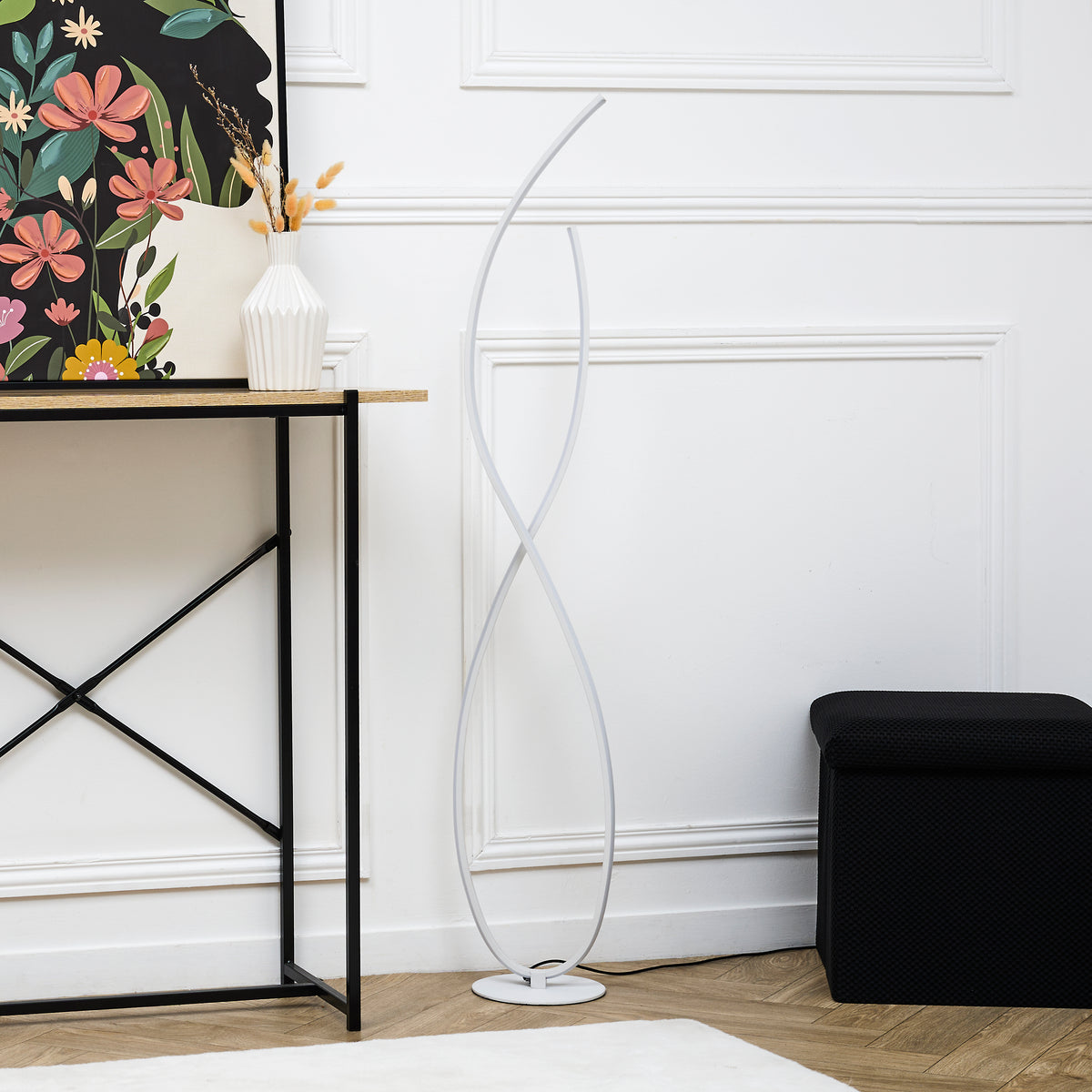 LAMPE DESIGN SPIRALE BLANC FROID