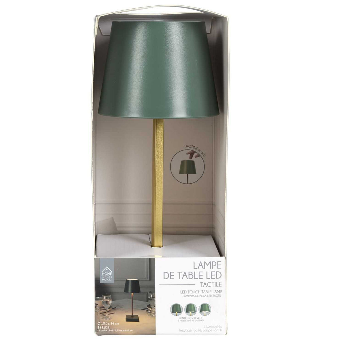 LAMPE LED DE TABLE TACTILE VERTE