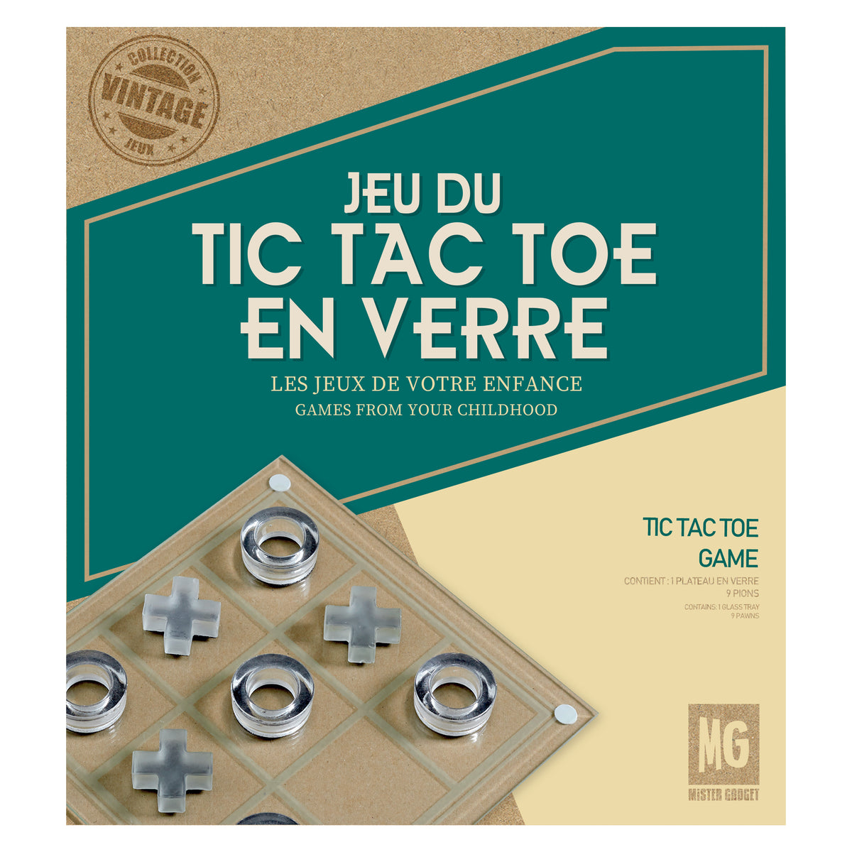 JEU DU TIC TAC TOE EN VERRE