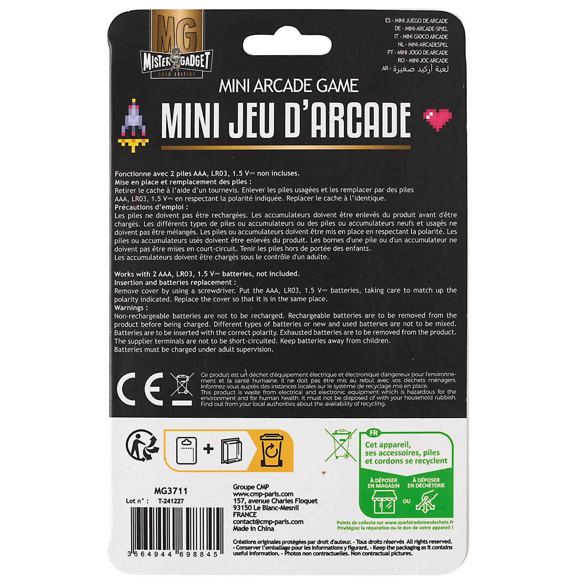 JEU D'ARCADE MANETTE 23 JEUX