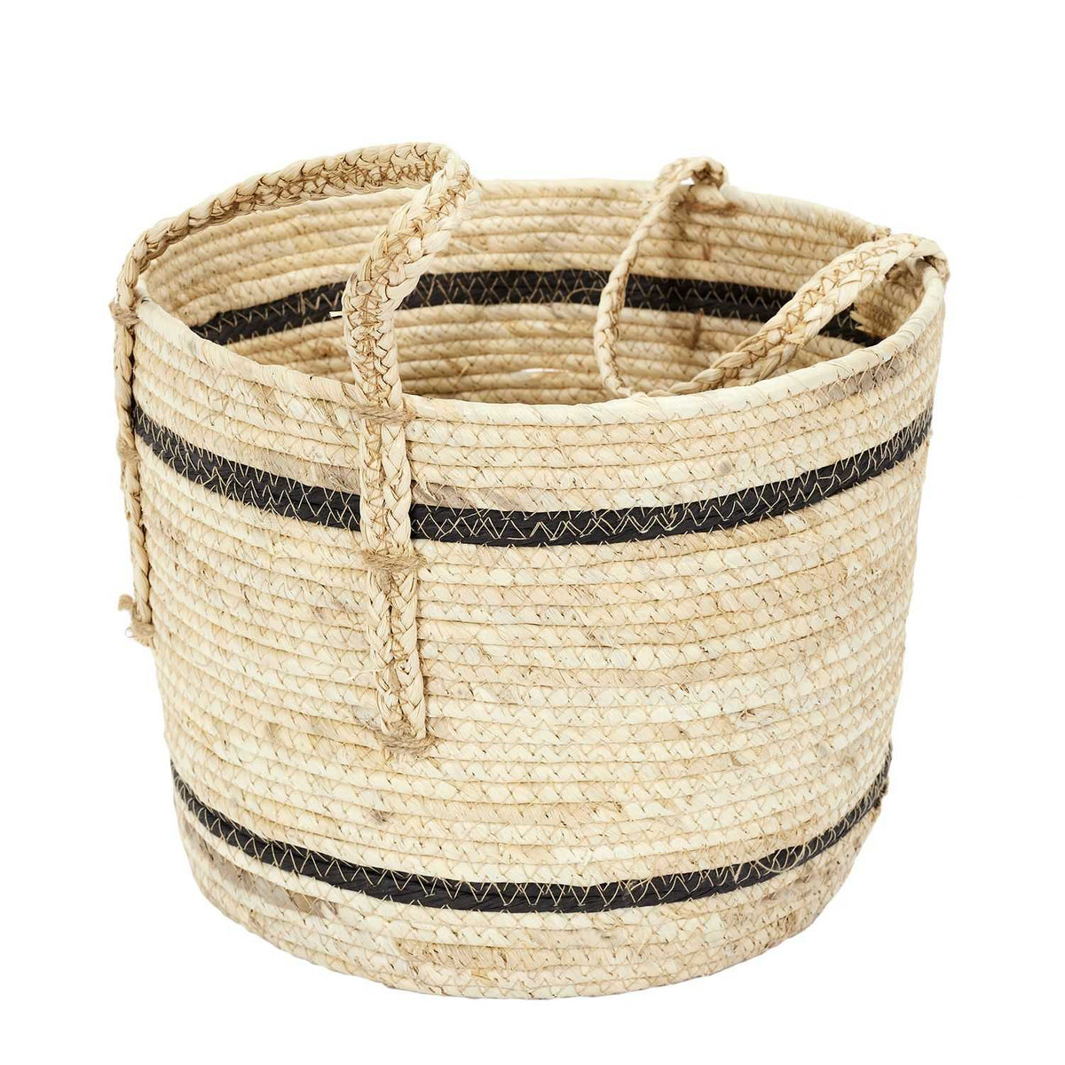 PANIER BICOLORE FIBRE DE MAIS - LOT DE 3