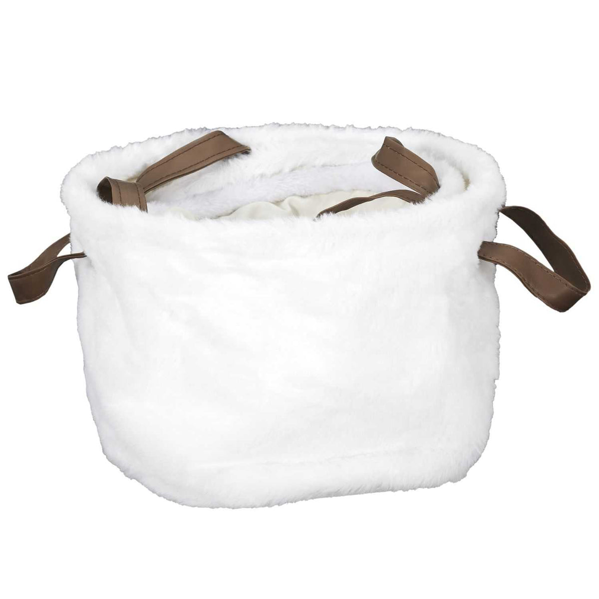 PANIER EFFET FOURRURE AVEC POIGNEE - LOT DE 3