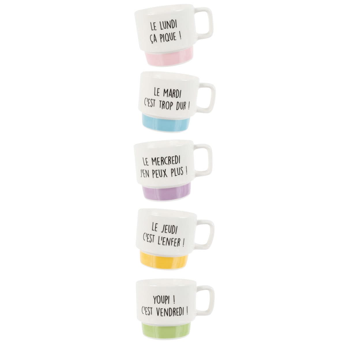 COFFRET DE 5 TASSES À CAFÉ SEMAINE