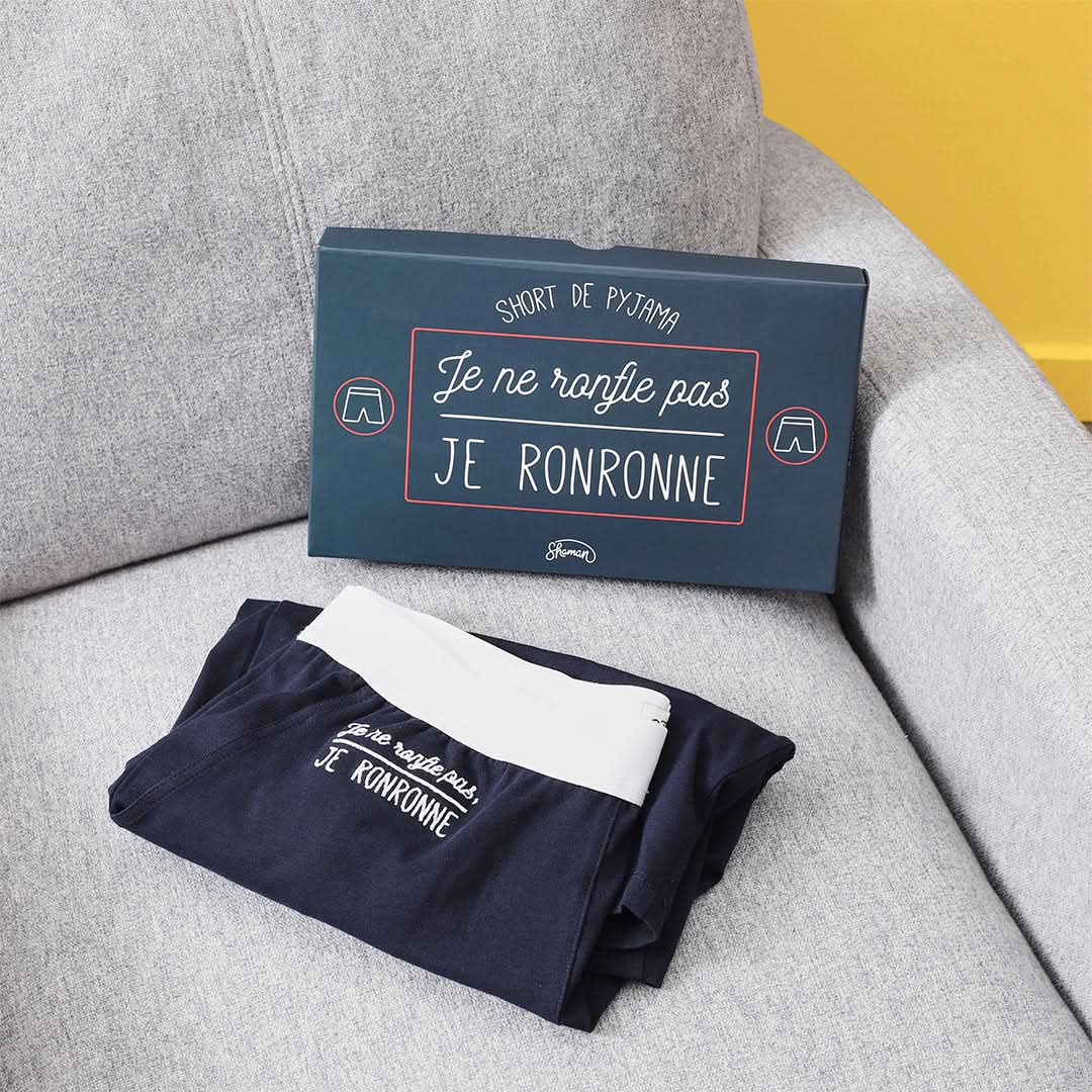 SHORT DE PYJAMA JE NE RONFLE PAS JE RONRONNE