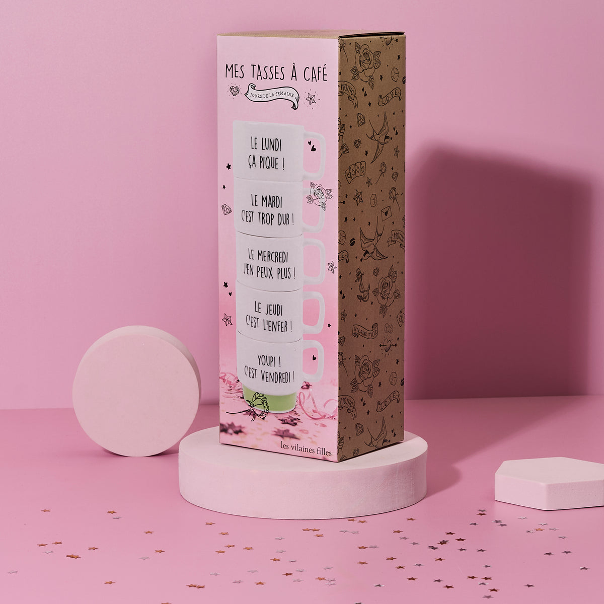 COFFRET DE 5 TASSES À CAFÉ SEMAINE