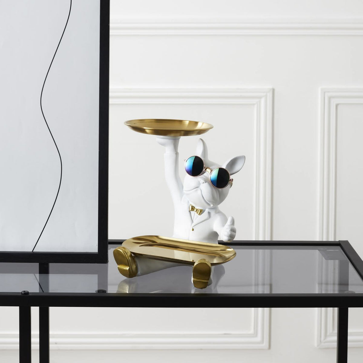 VIDE POCHES BOULEDOGUE 2 PLATEAUX BLANC
