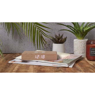 REVEIL CHARGEUR BOIS NATUREL