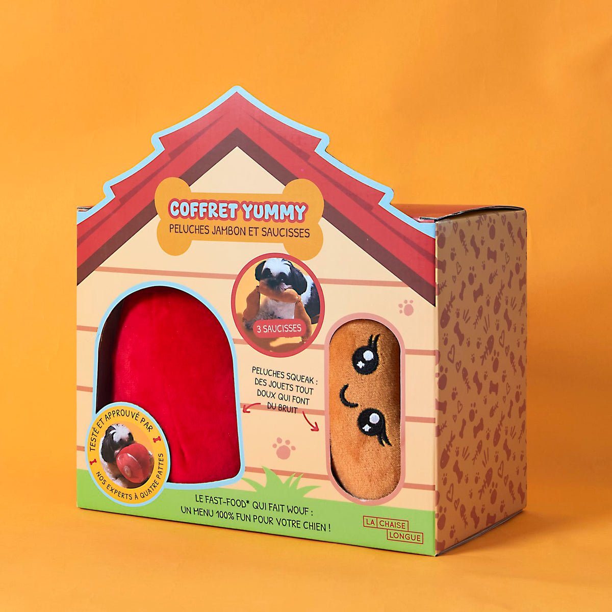 COFFRET JOUETS CHIEN JAMBON ET SAUCISSES