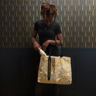 SAC CABAS PALMIER DORE