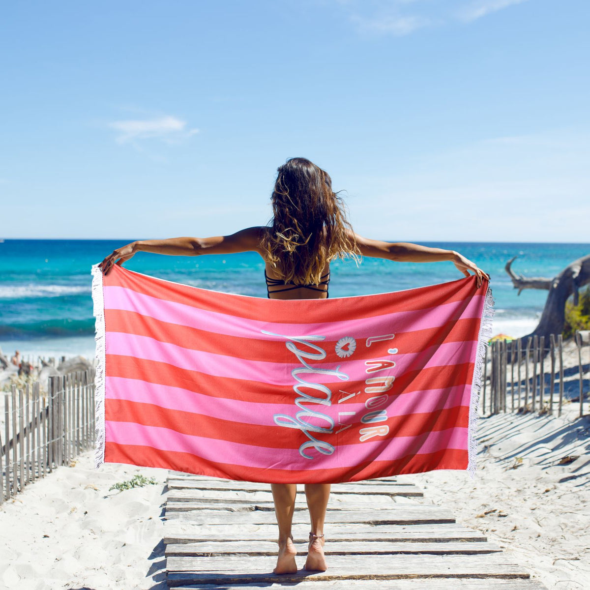 SERVIETTE DE PLAGE L'AMOUR A LA PLAGE