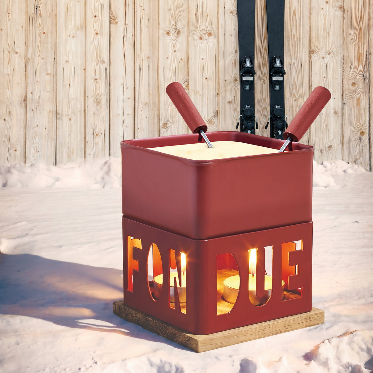 FONDUE A LA BOUGIE DUO CHEESY CLUB ROUGE