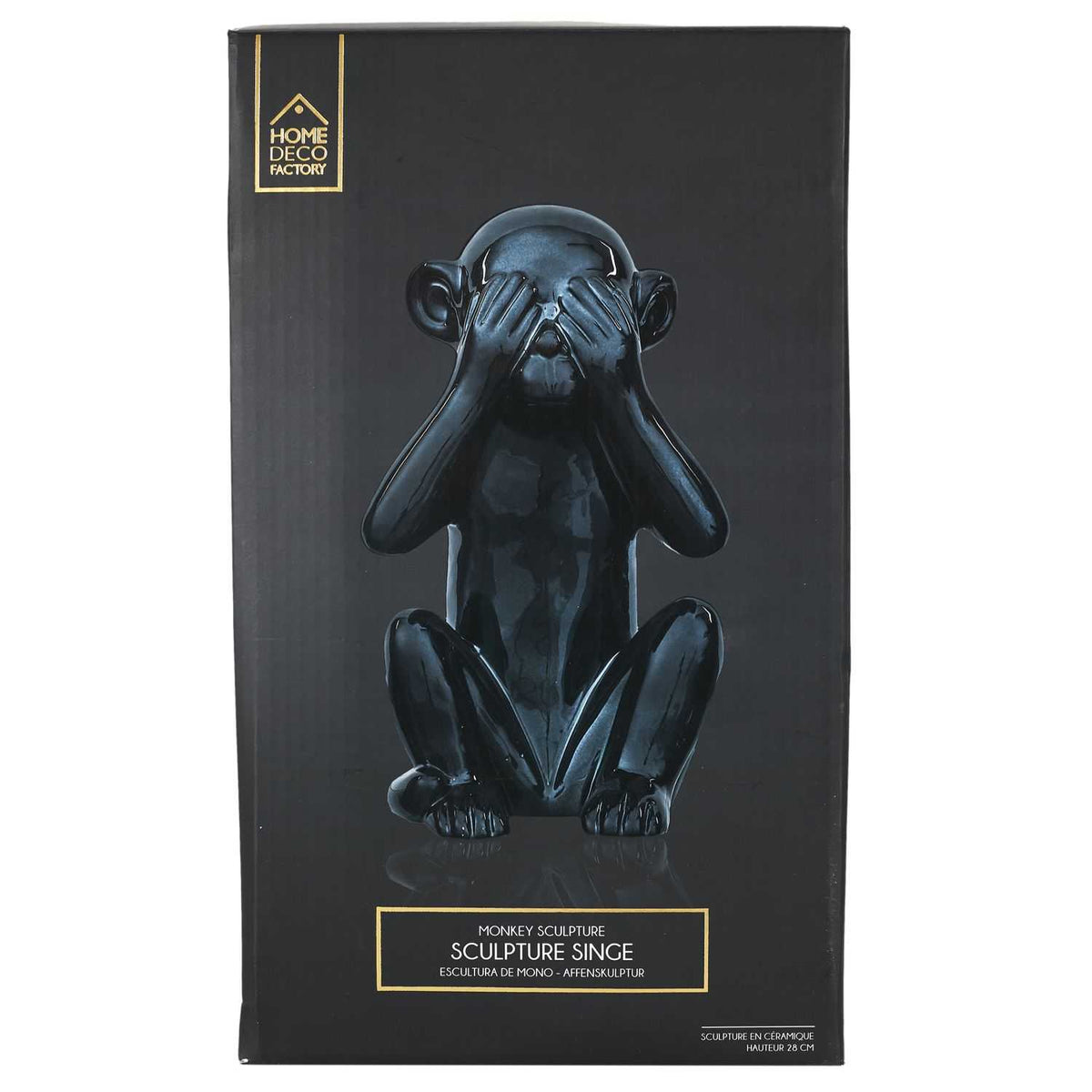 STATUE SINGE NOIR H28CM