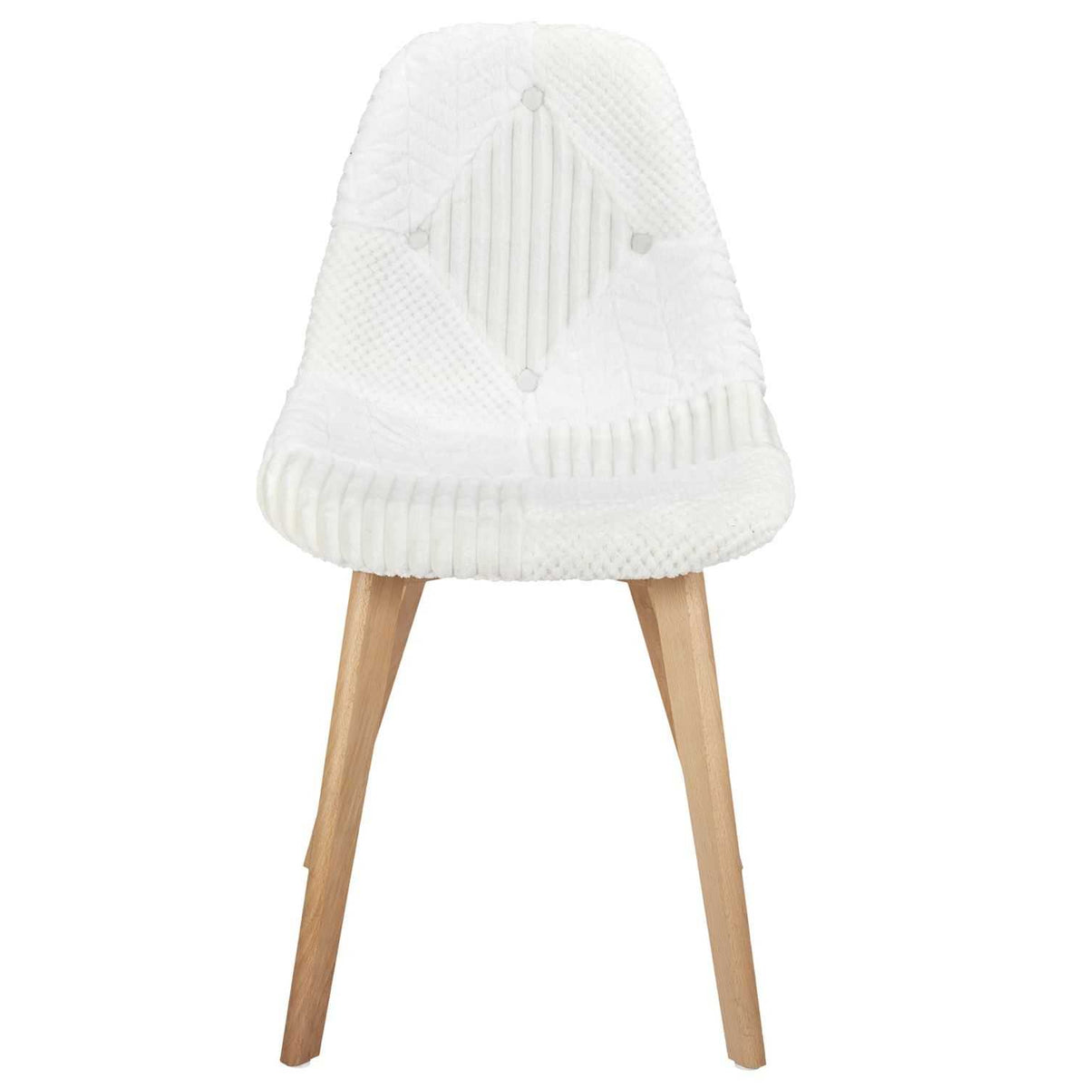 CHAISE SCANDINAVE PATCHWORK BLANC
