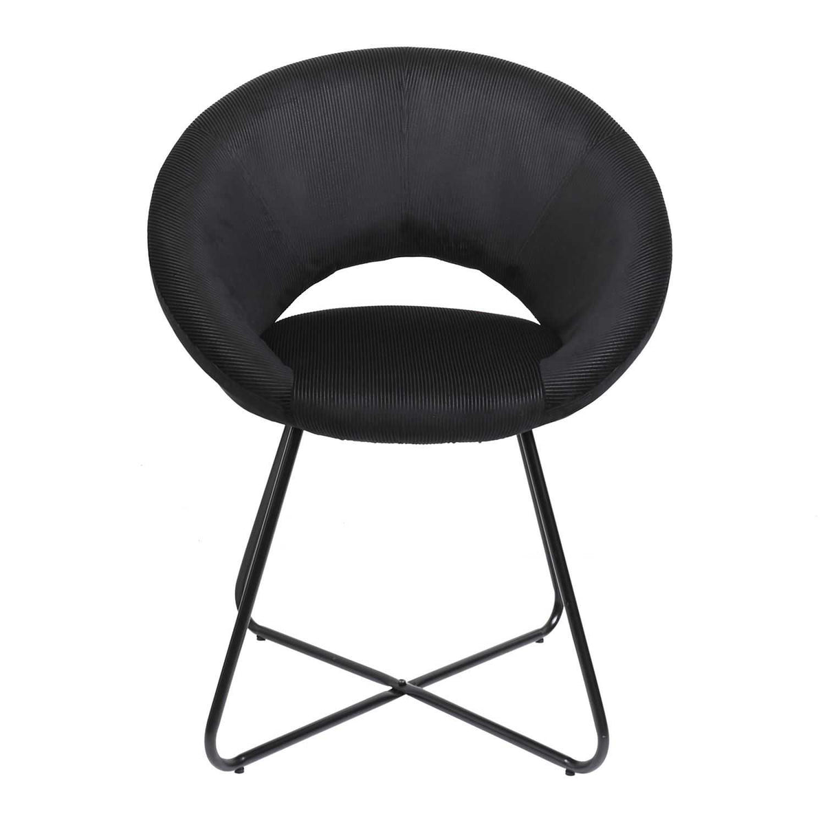 FAUTEUIL ROND VELOURS COTELE GIULIA NOIR