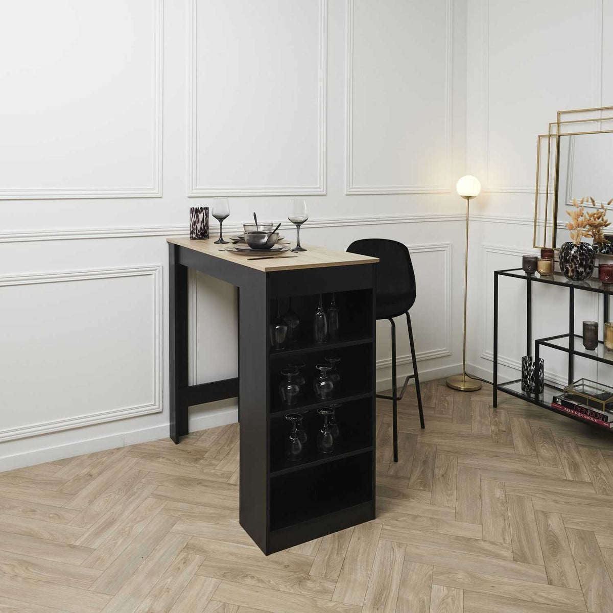 CHAISE DE BAR GIULIA NOIR
