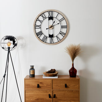 HORLOGE SILENCIEUSE BOIS ET METAL D70CM JACK