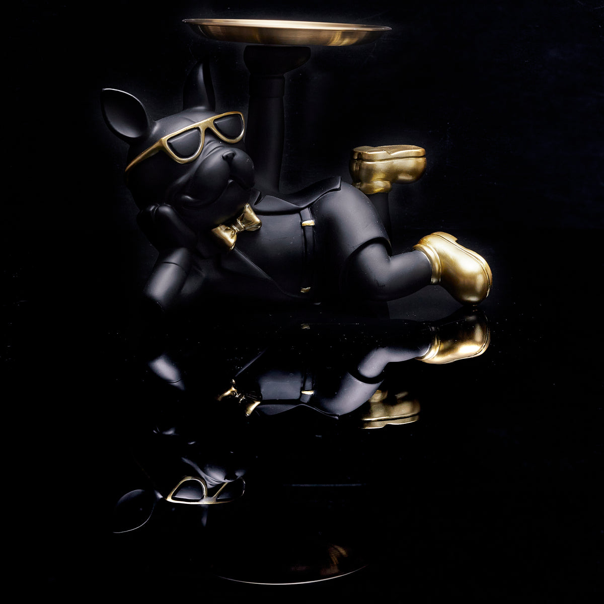 STATUE BULLDOG NOIR VIDE POCHE