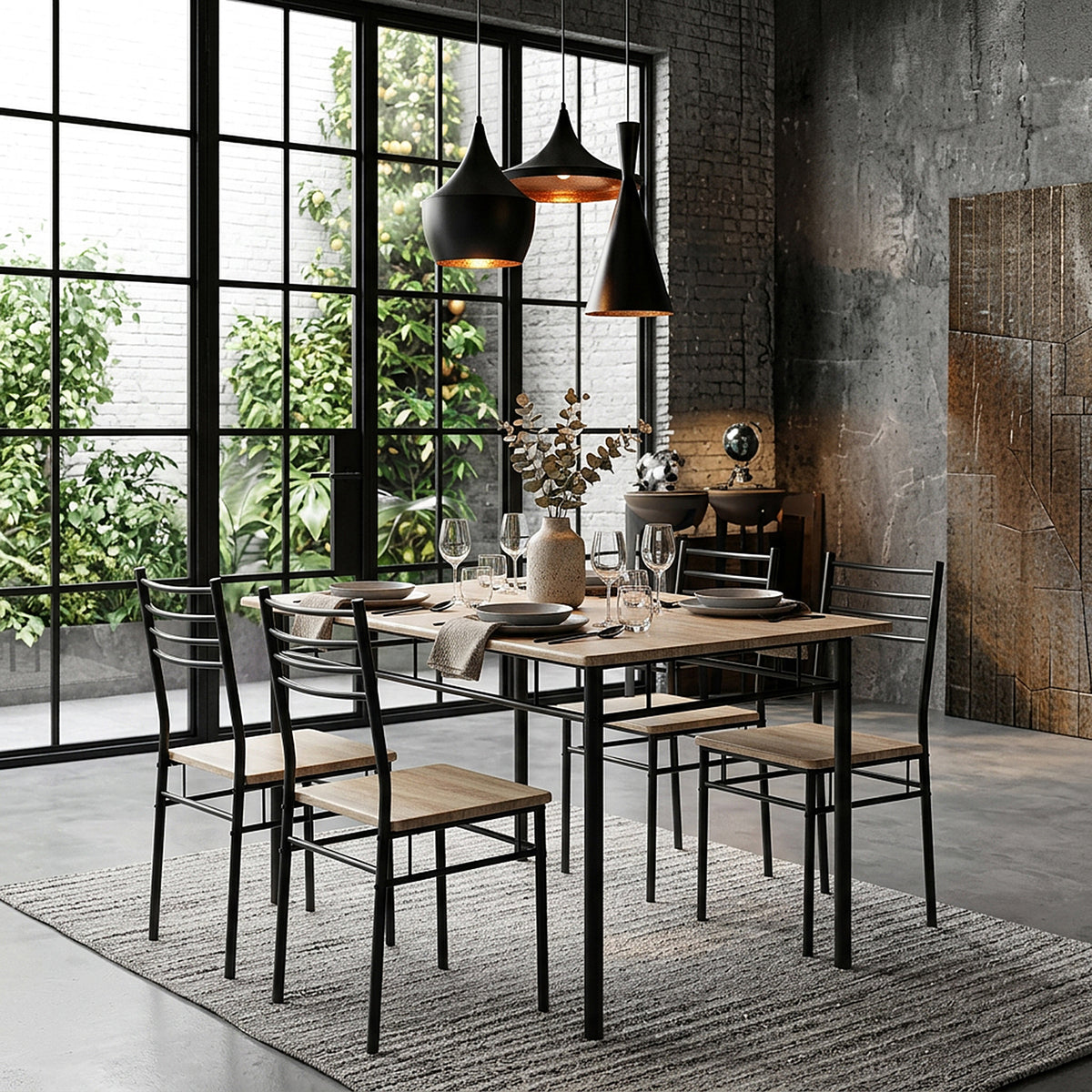 TABLE ET 4 CHAISES LOKA