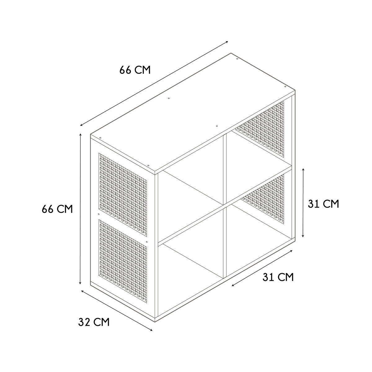 RANGEMENT MODULABLE 4 CASES BALI