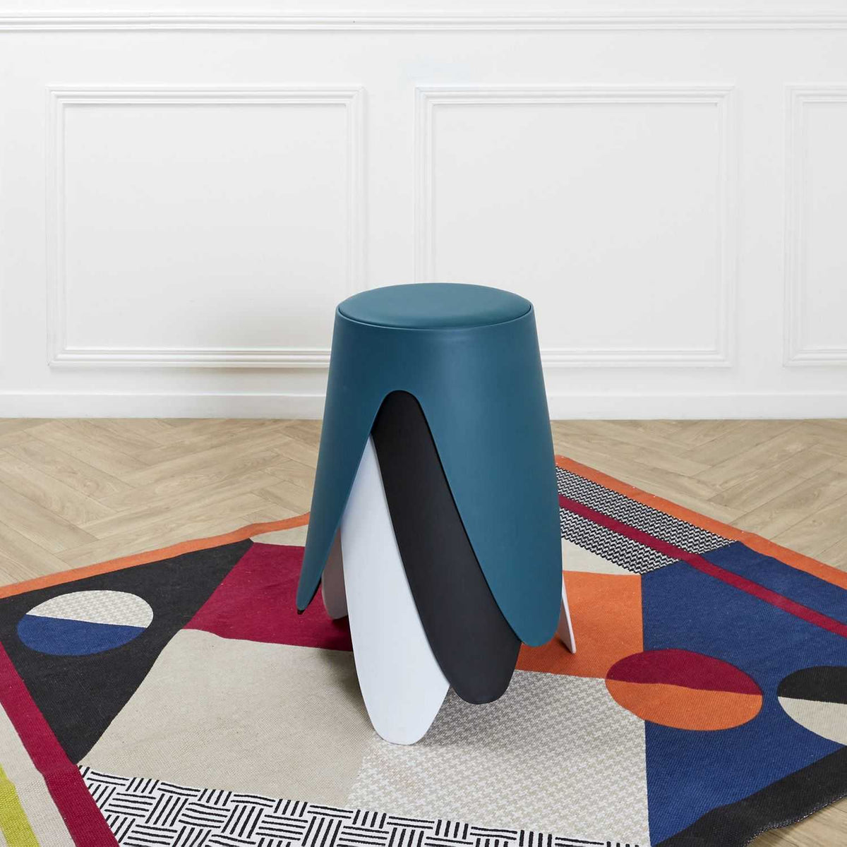 TABOURET EVE BLEU CANARD