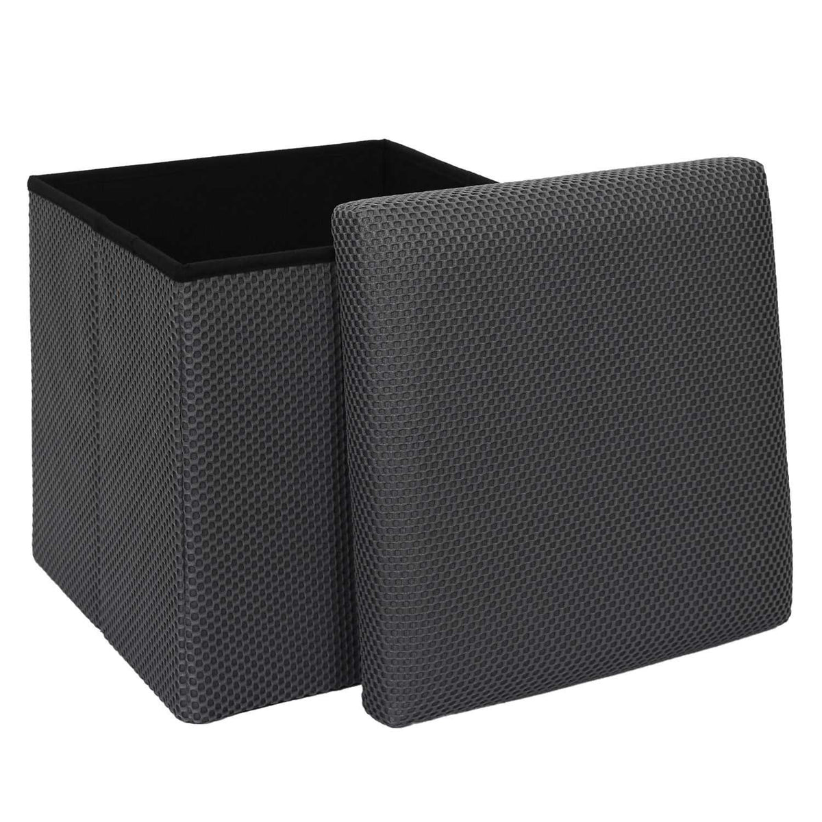 COFFRE POUF PLIABLE ATOME GRIS