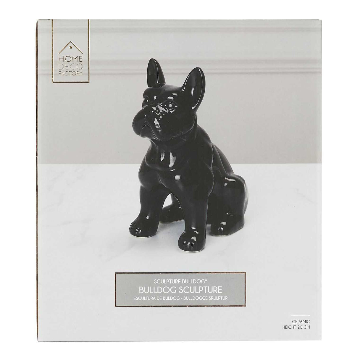 BULLDOG CERAMIQUE NOIR 20CM