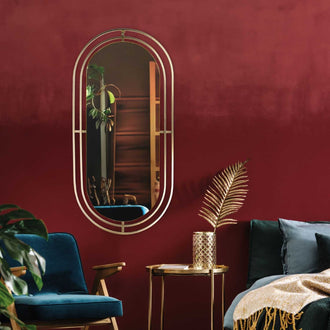 MIROIR METAL DORE