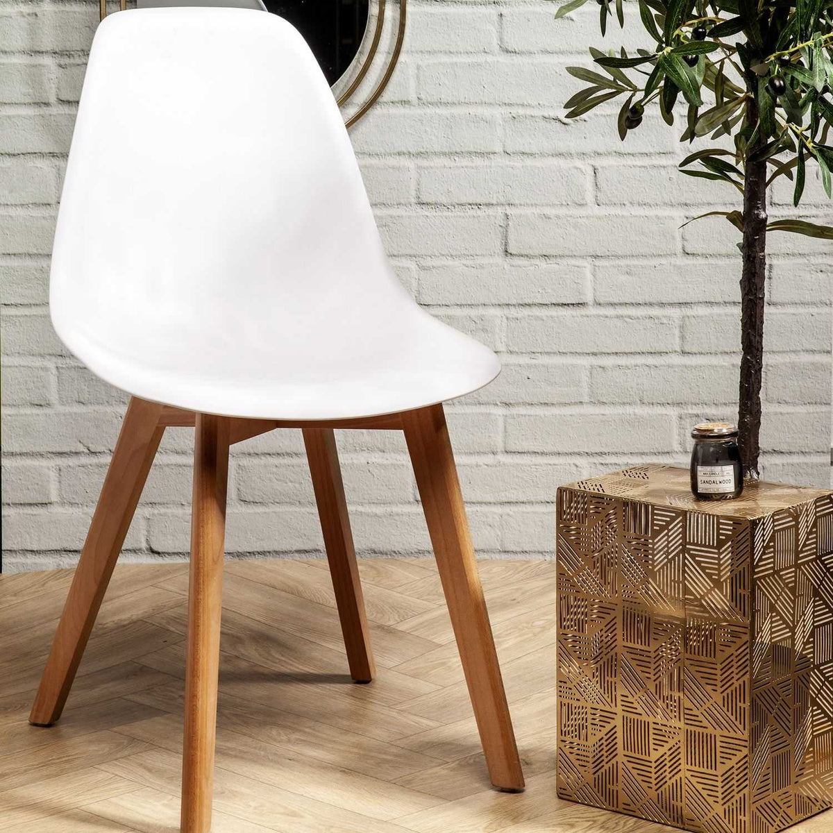 CHAISE SCANDINAVE COQUE PP BLANCHE