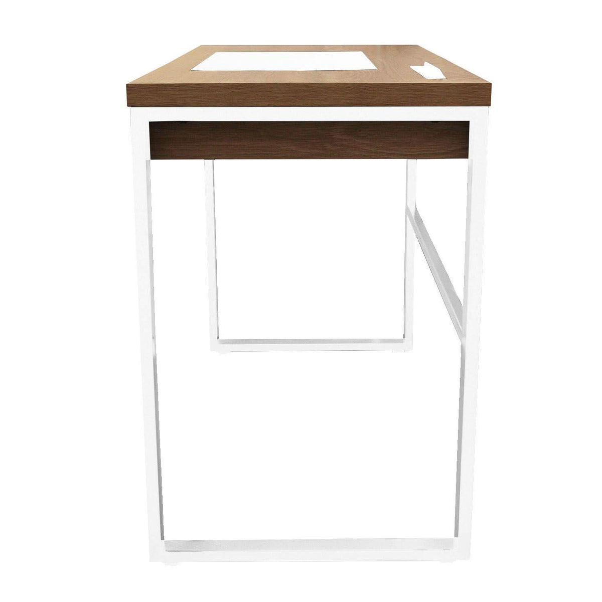 BUREAU EN BOIS ET METAL BLANC
