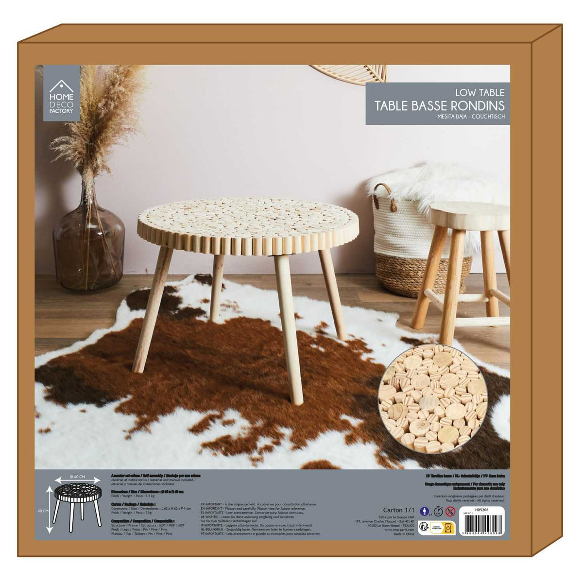 TABLE BASSE RONDIN D60CM