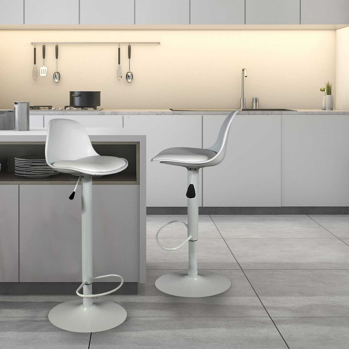 TABOURET DE BAR ISAK BLANC