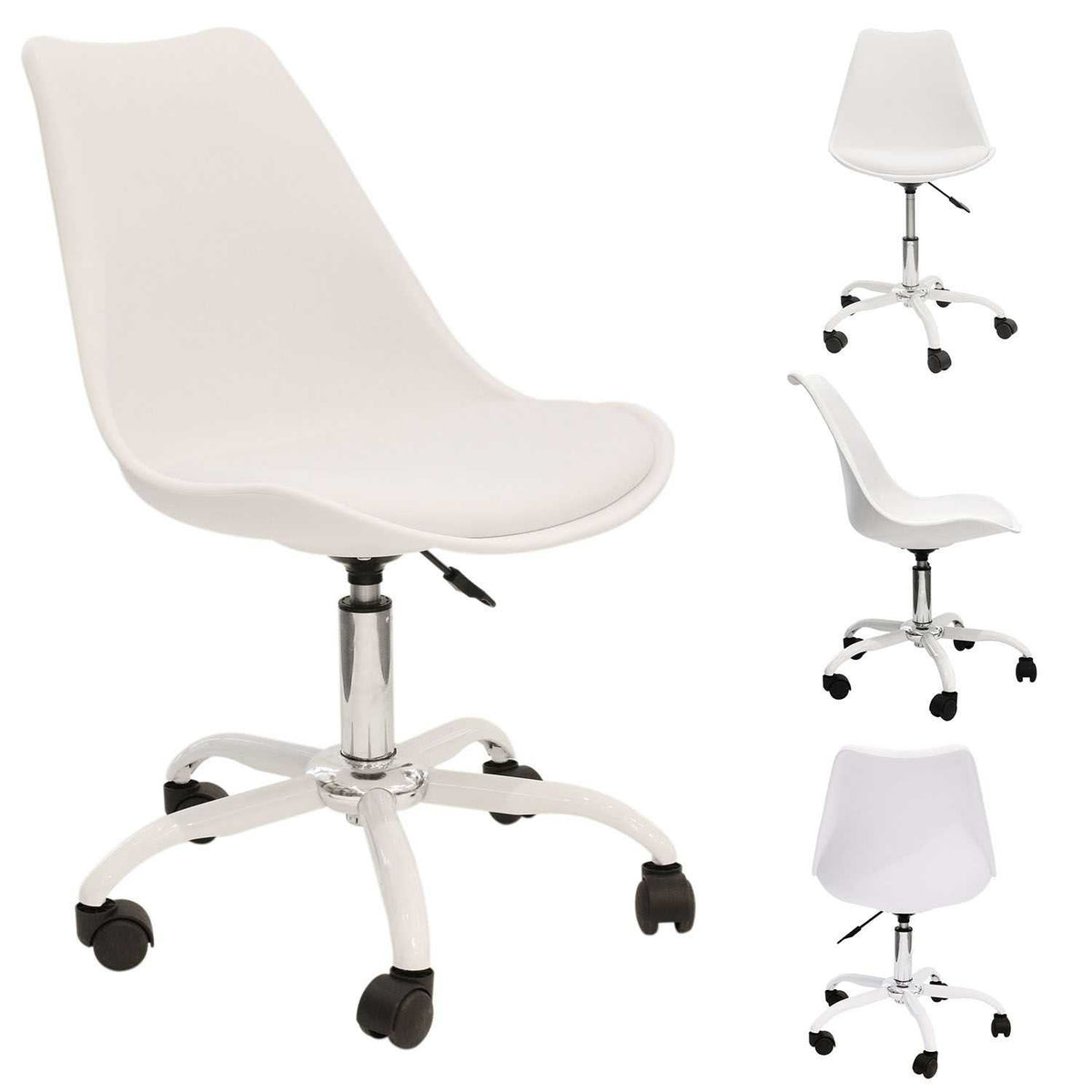 CHAISE A ROULETTES KIRUNA BLANC