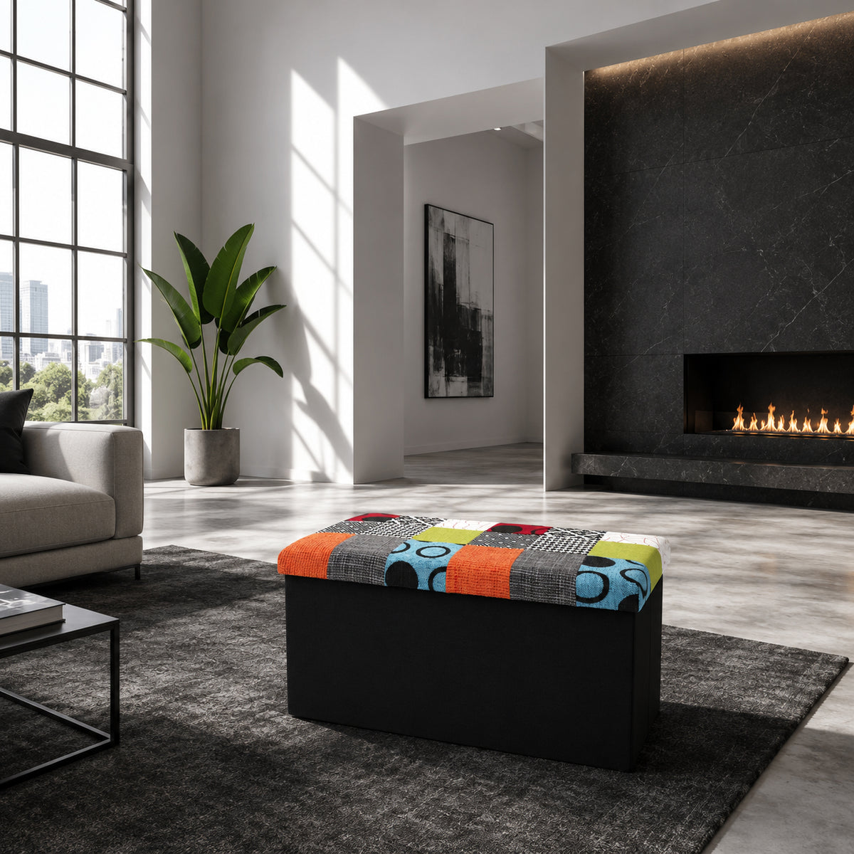 COFFRE BANC PLIABLE PATCHWORK