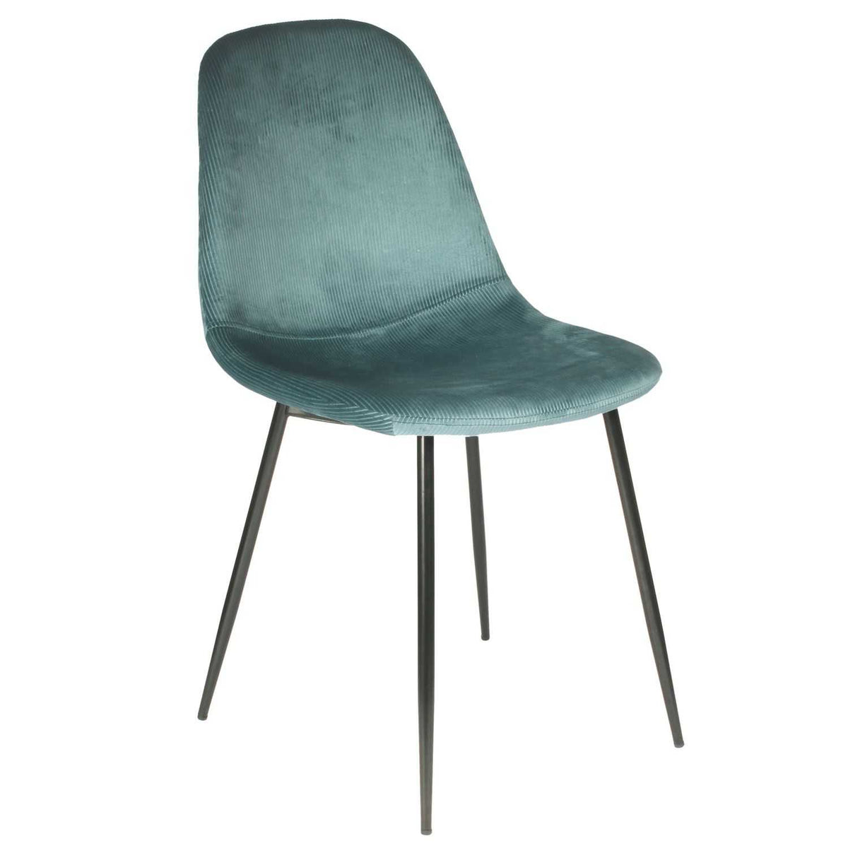 CHAISE VELOURS COTELE GIULIA BLEU CANARD