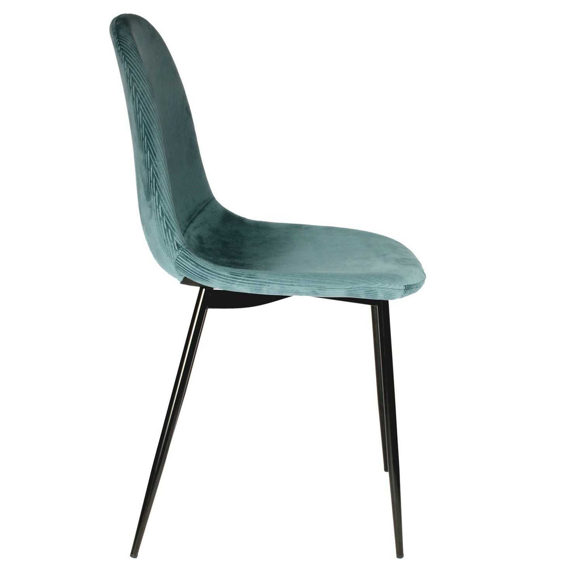 CHAISE VELOURS COTELE GIULIA BLEU CANARD