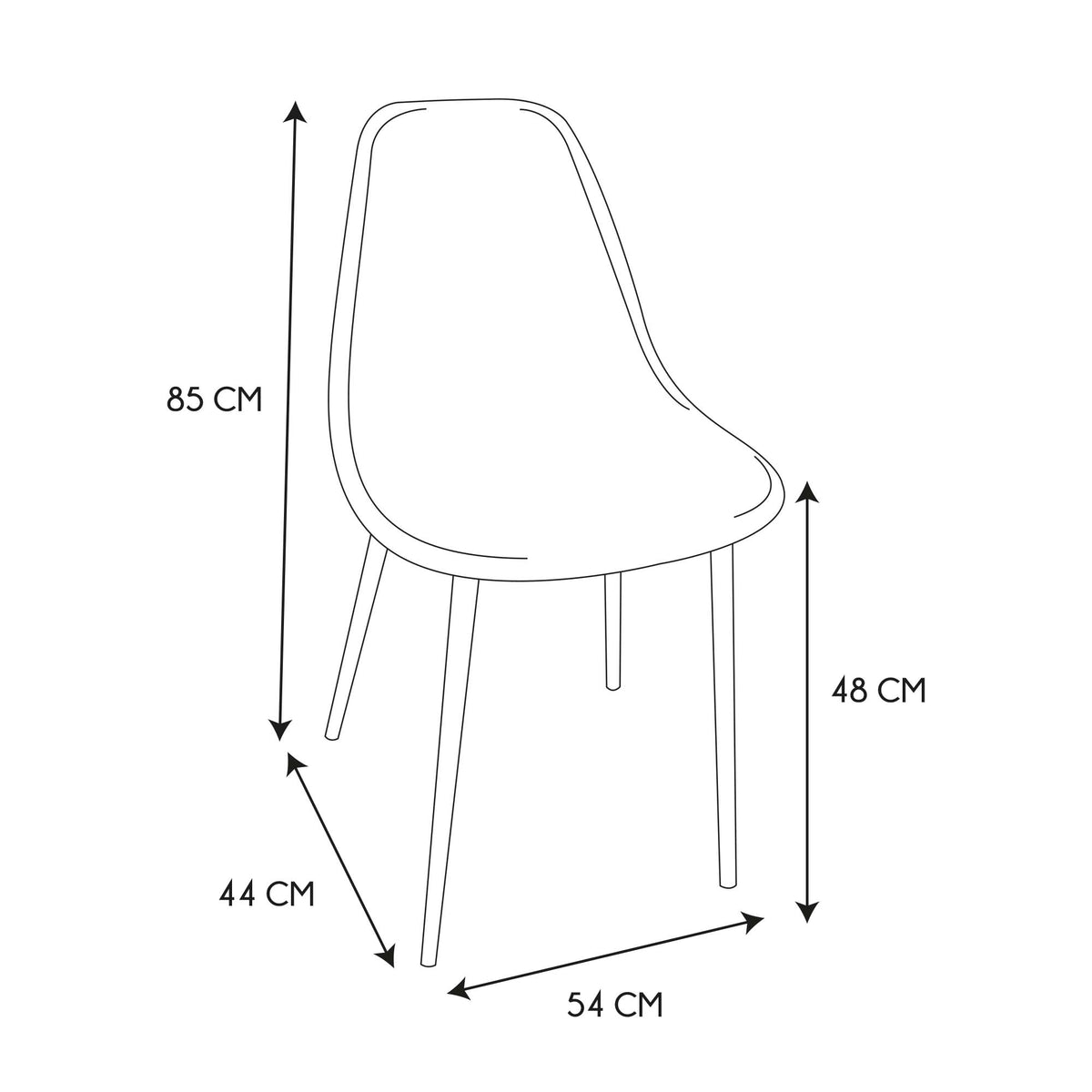 CHAISE VELOURS COTELE GIULIA JAUNE MOUTARDE - LOT DE 4