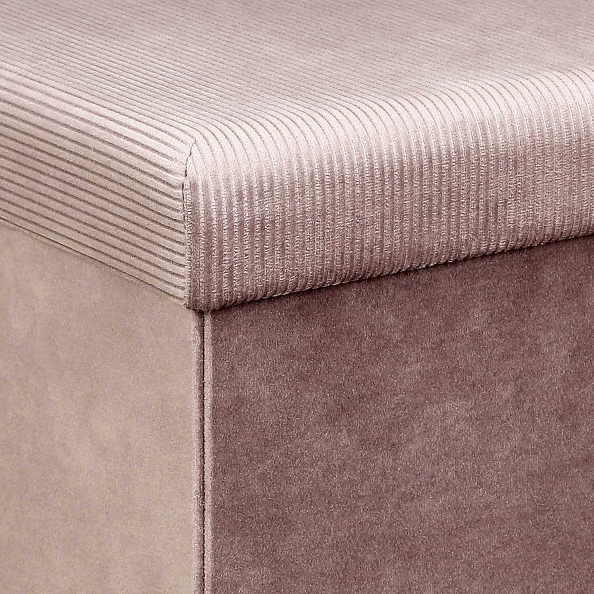COFFRE POUF PLIABLE VELOURS COTELE GIULIA ROSE