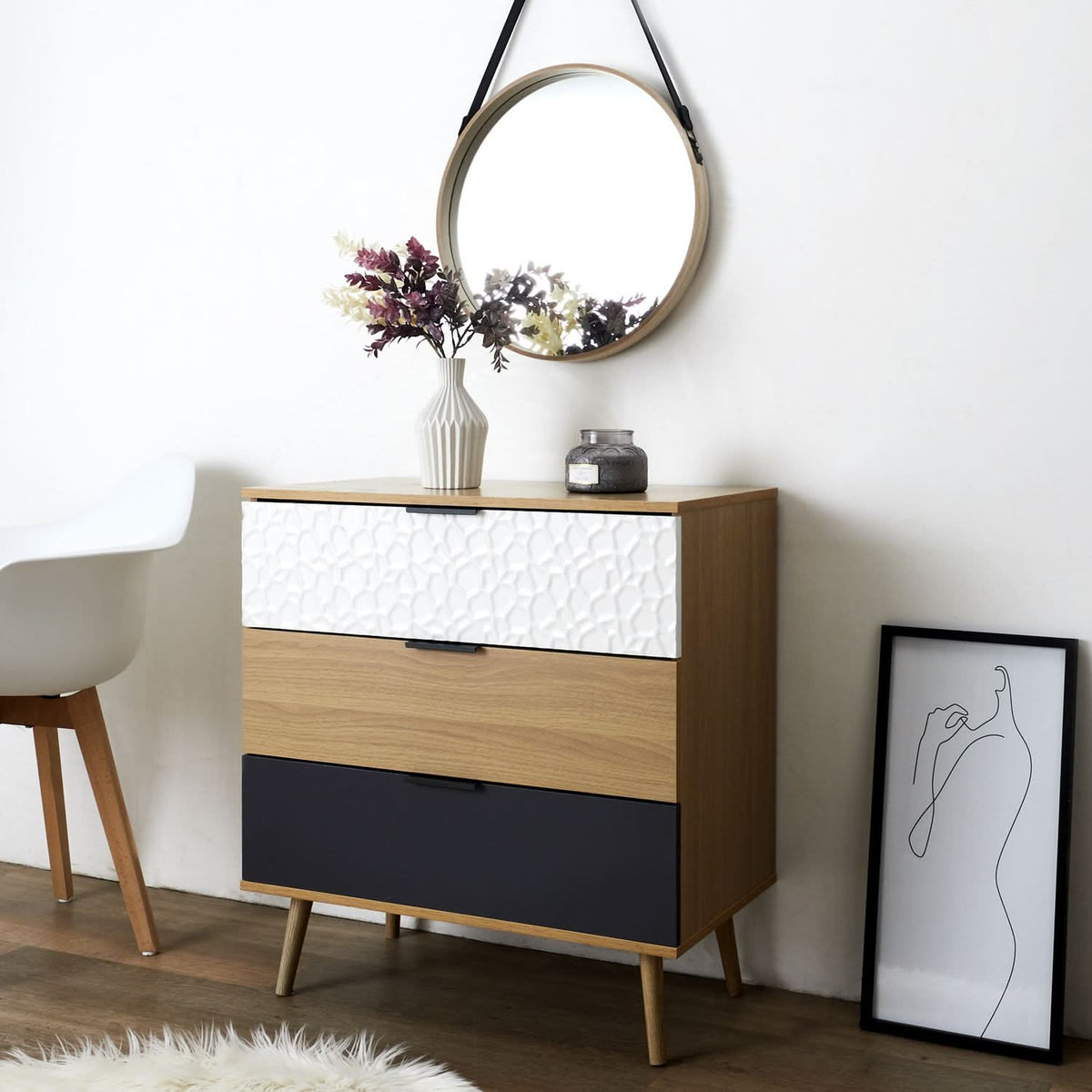 COMMODE 3 TIROIRS SVEN