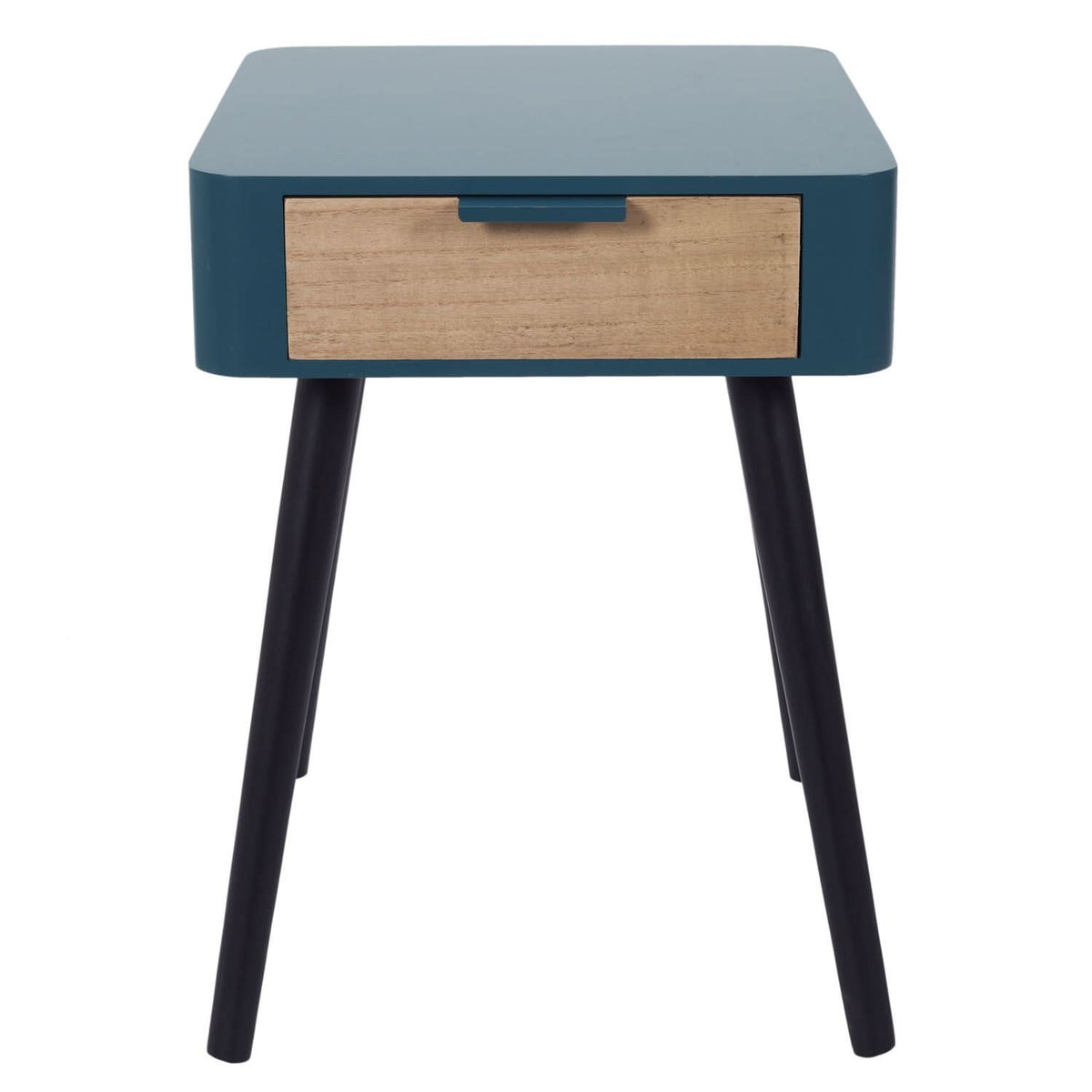 CHEVET 1 TIROIR EN BOIS BLEU CANARD