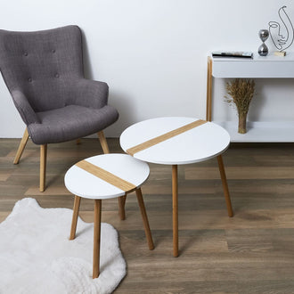 TABLE GIGOGNE BICOLORE RELIEF BLANC X2