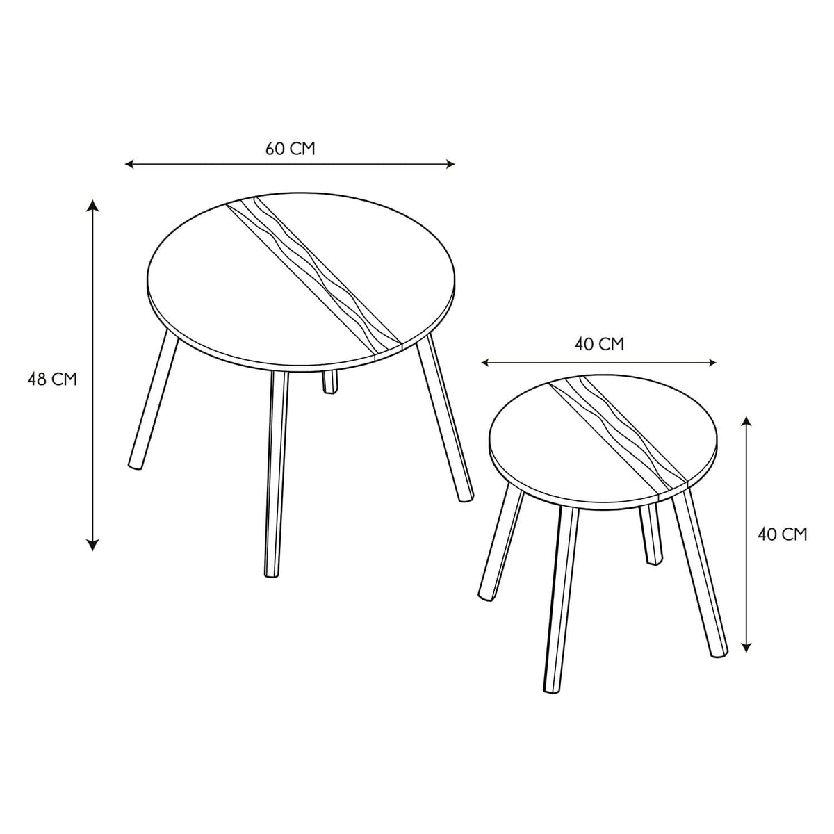 TABLE GIGOGNE BICOLORE RELIEF BLANC X2
