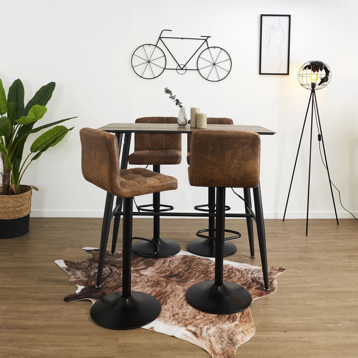 CHAISE DE BAR REGLABLE DOWNTOWN - Lot de 2