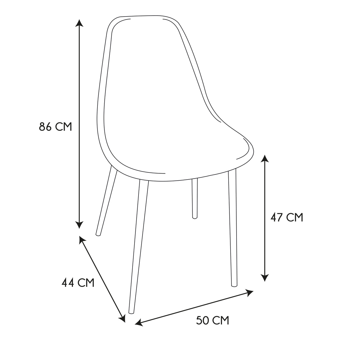 CHAISE BOUCLETTE FREYA - LOT DE 4