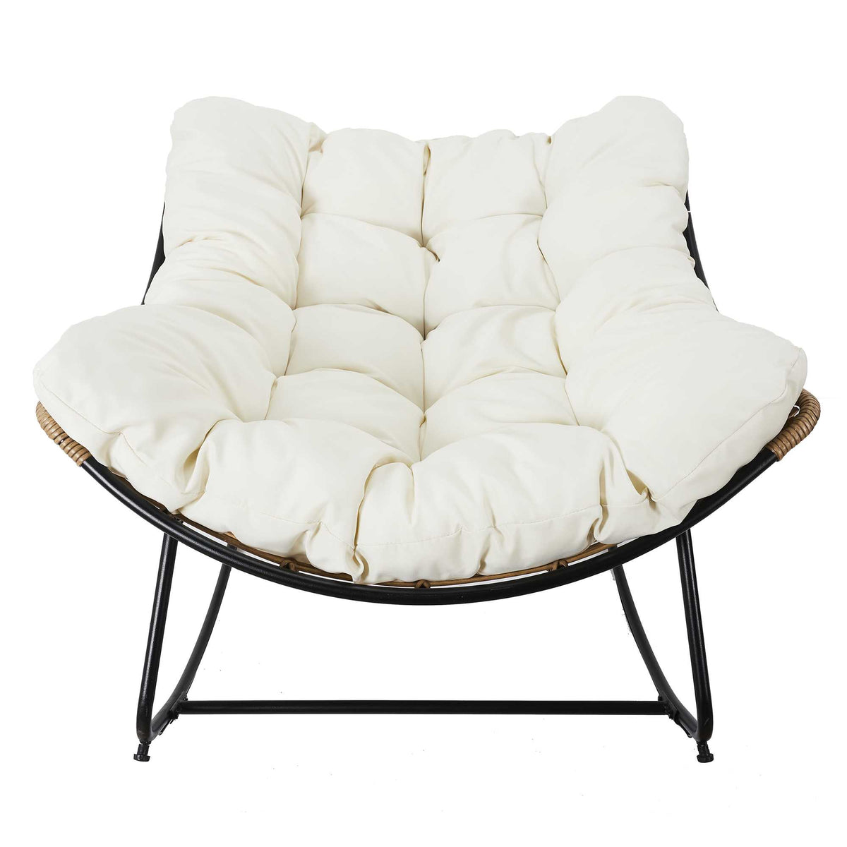 FAUTEUIL A BASCULE TULUM COUSSIN BEIGE