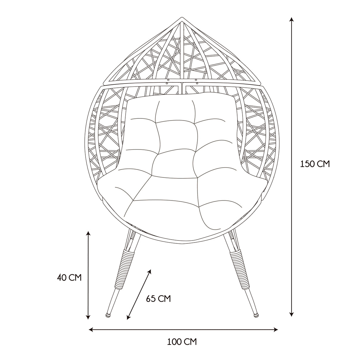 FAUTEUIL OEUF COUSSIN BEIGE