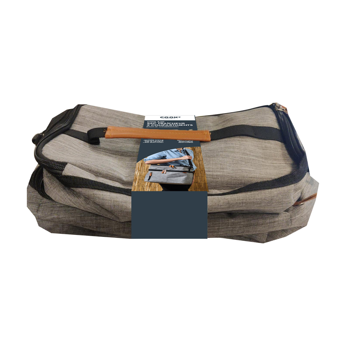 LUNCH BAG FRAICHEUR GRIS ZIPPE 10L