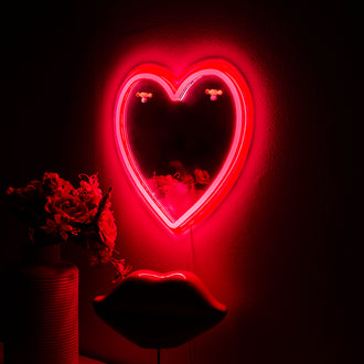 MIROIR LED EFFET NEON COEUR